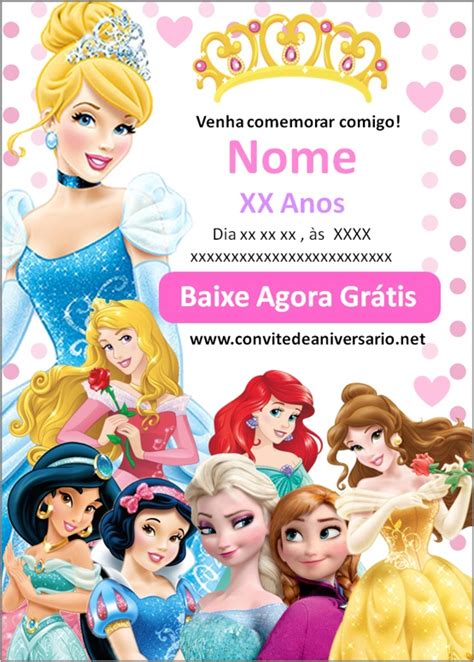 fundo convite princesas|Modelos de convites das Princesas da Disney